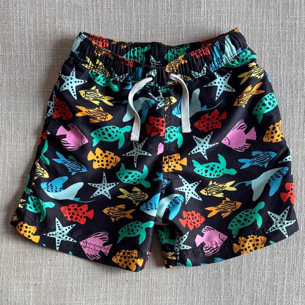 Hanna Andersson Multicolor Fish Swim Trunks
